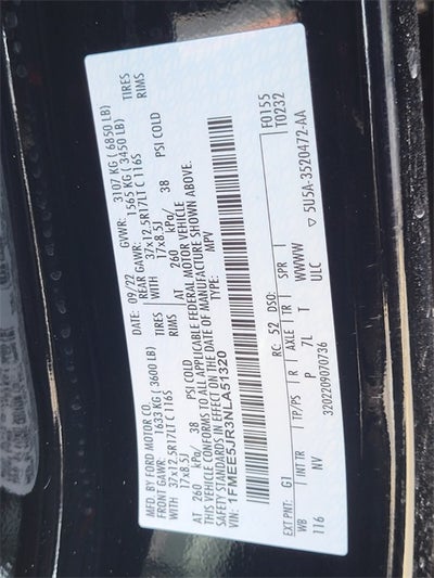 2022 Ford Bronco Raptor Lux Package