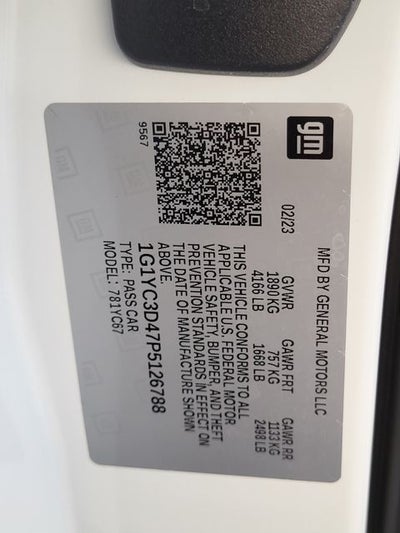 2023 Chevrolet Corvette Stingray 3LT Z51 PERFORMANCE PACKAGE