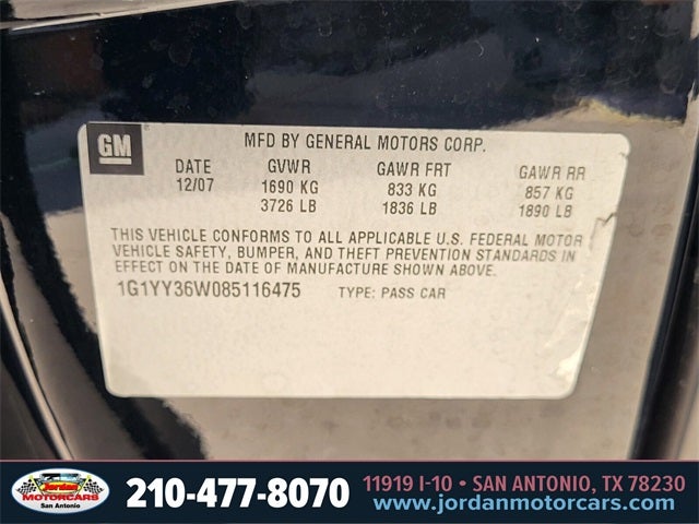 2008 Chevrolet Corvette Base Z51 Performance pkg