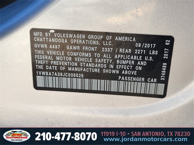 2018 Volkswagen Passat 2.0T SE w/Technology