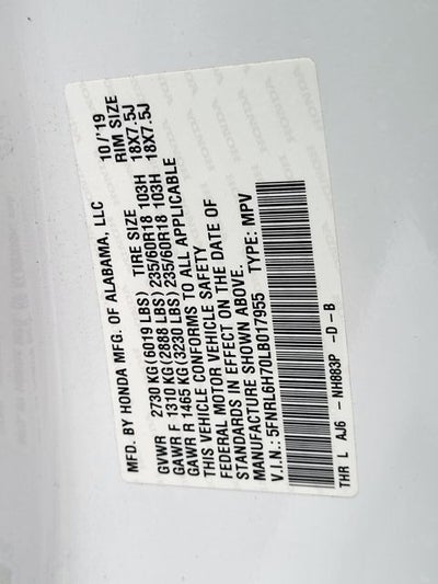 2020 Honda Odyssey EX-L w/Navigation and Rear Entertainment System