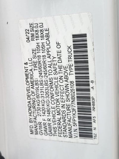 2022 Honda Ridgeline RTL-E