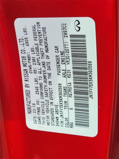 2019 INFINITI Q60 Red Sport 400