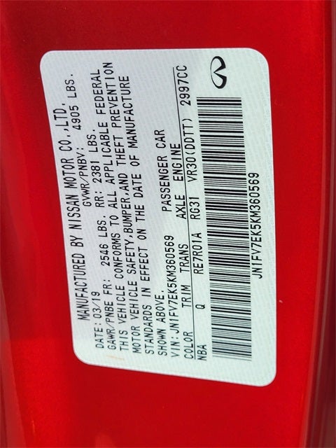 2019 INFINITI Q60 Red Sport 400